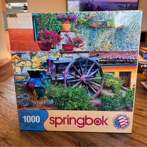 SPRINGBOK Colorful Courtyard‎ 1000 Pc Puzzle 2012 Flowers Sealed NEW Made In USA